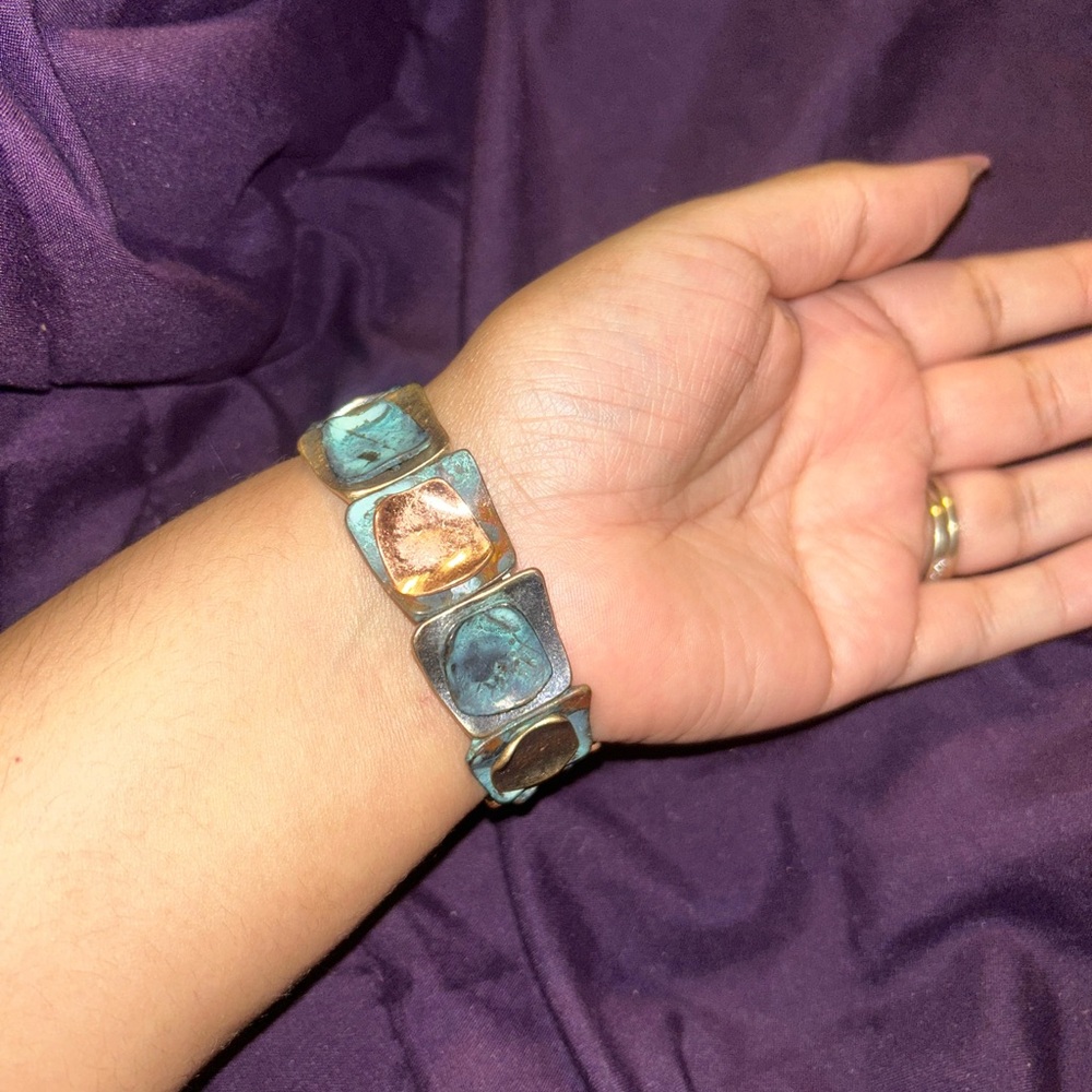 Brass/copper stretchy bracelet